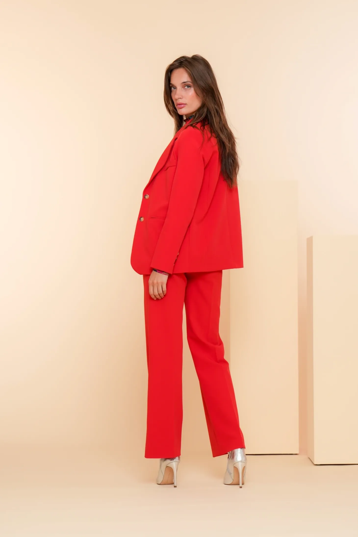 Jasjes & Blazers*Geisha Fashion Geisha Dames Regular Fit Blazer 45600-32 rood