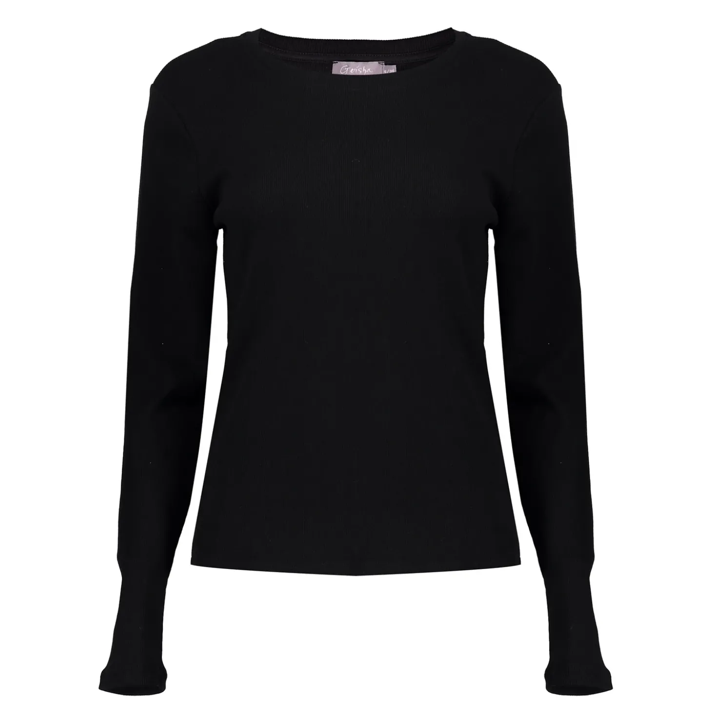 Tops & T-shirts*Geisha Fashion Geisha Dames Rib Kwaliteit Shirt 42611-41 zwart