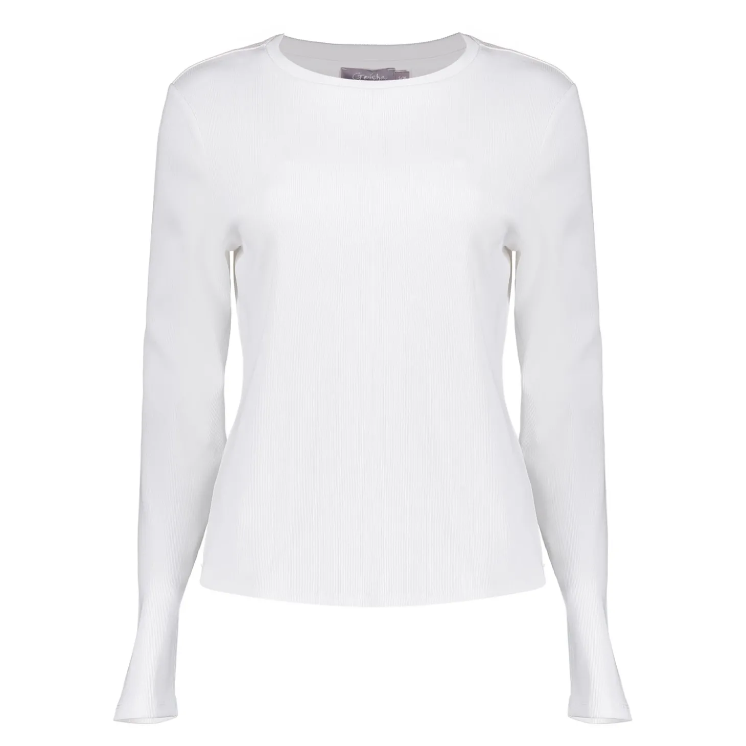 Tops & T-shirts*Geisha Fashion Geisha Dames Rib Kwaliteit Shirt 42611-41 wit