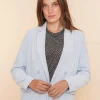 Jasjes & Blazers*Geisha Fashion Geisha Dames Ribfluwelen Blazer 45518-10 blue