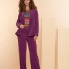 Jasjes & Blazers*Geisha Fashion Geisha Dames Ribfluwelen Blazer 45518-10 paars