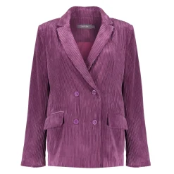 Jasjes & Blazers*Geisha Fashion Geisha Dames Ribfluwelen Blazer 45518-10 paars