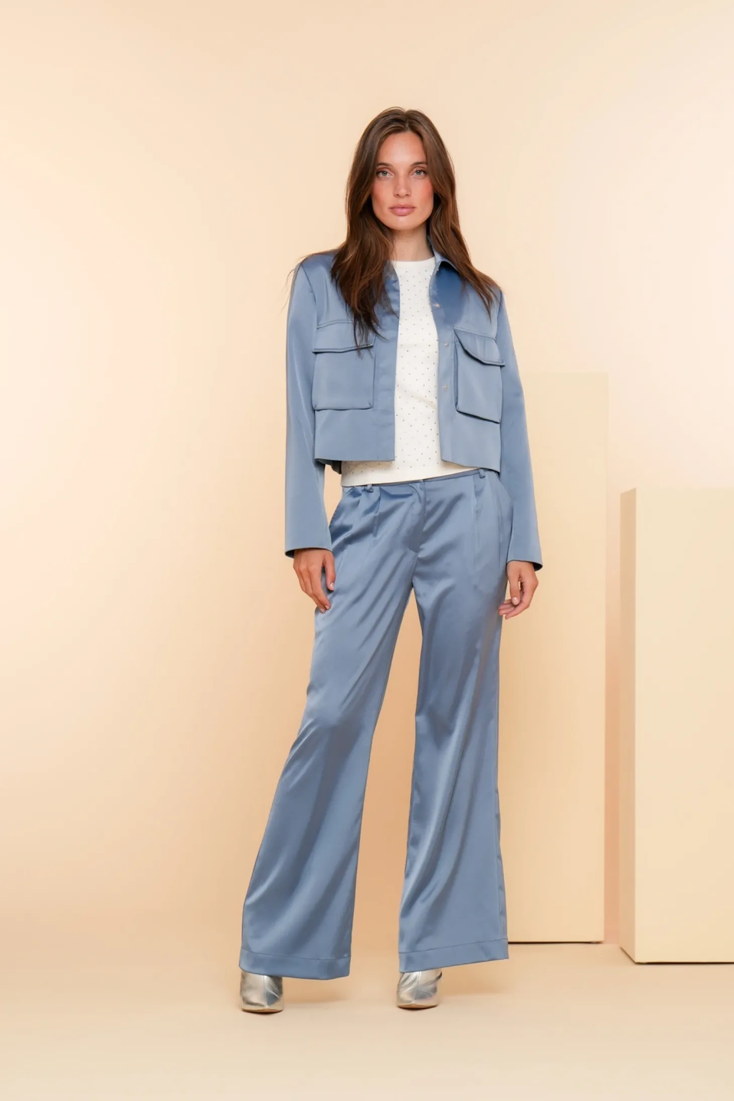 Jasjes & Blazers*Geisha Fashion Geisha Dames Satijne Jasje 45581-21 blue