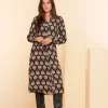 Jurken & Jumpsuits*Geisha Fashion Geisha Dames Shirtdress Met Print 47541-70 zwart