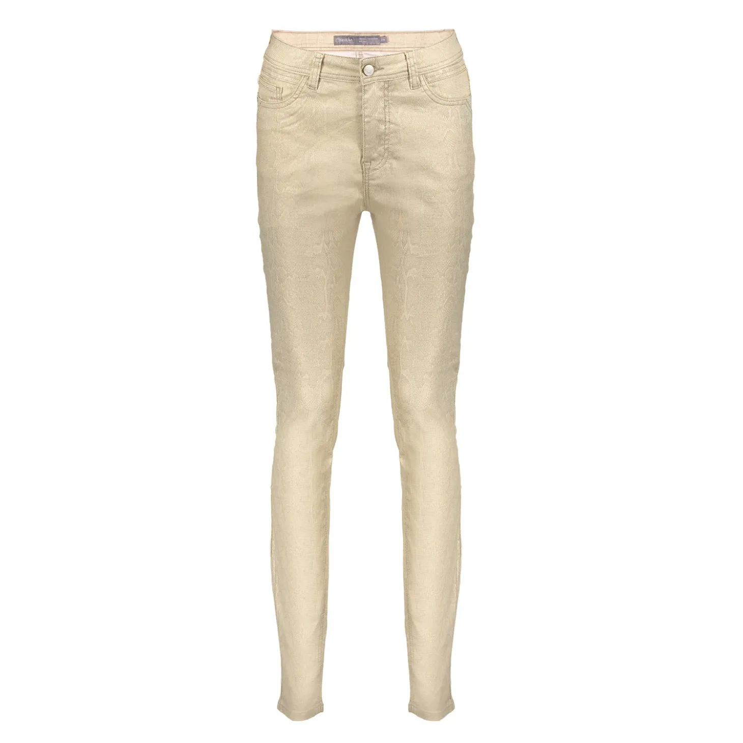 Broeken | Denim*Geisha Fashion Geisha Dames Skinny Jeans Met Slangenprint 41538-10 gold