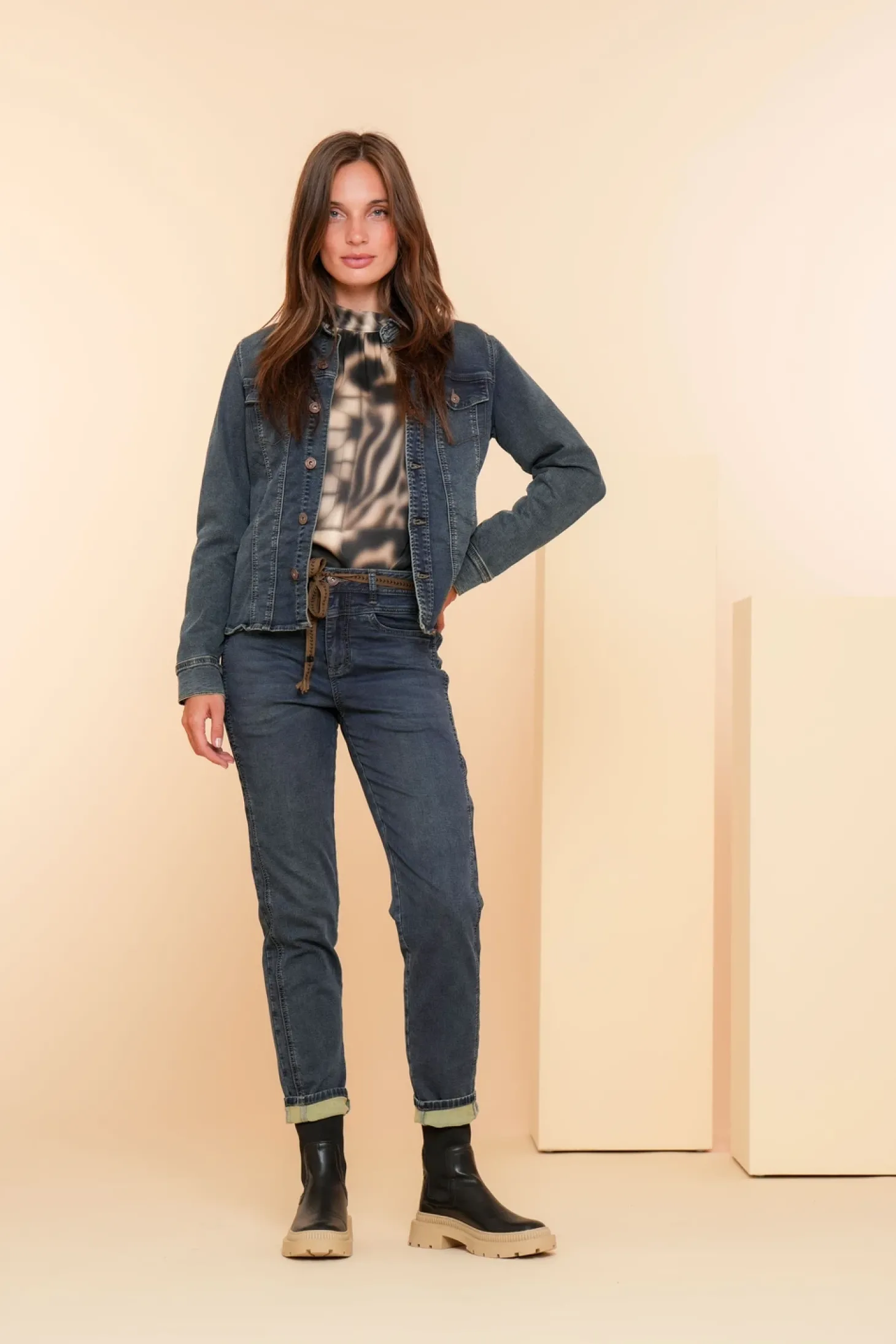 Broeken | Denim*Geisha Fashion Geisha Dames Slim Fit Jeans 41520-10 mid blue denim