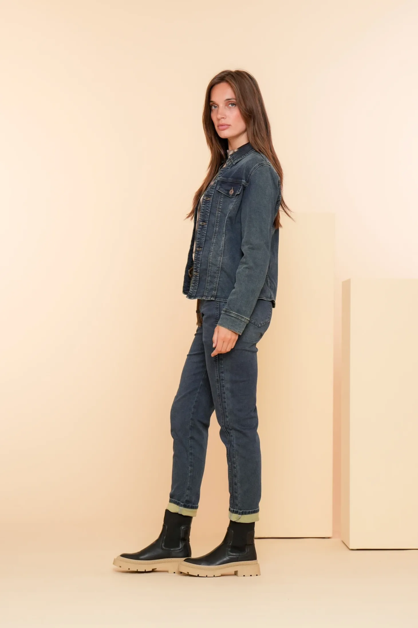 Broeken | Denim*Geisha Fashion Geisha Dames Slim Fit Jeans 41520-10 mid blue denim