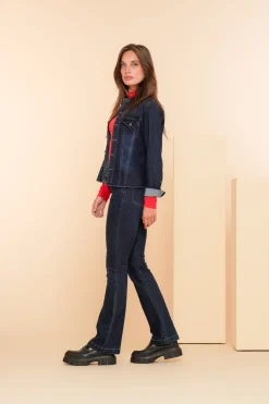 Denim | Jasjes & Blazers*Geisha Fashion Geisha Dames Spijkerjasje Met Lurex 45503-10 dark blue denim