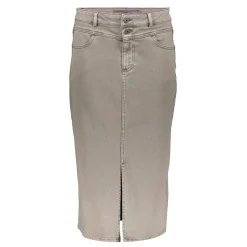 Rokken*Geisha Fashion Geisha Dames Spijkerrok Met Split 46505-10 mud