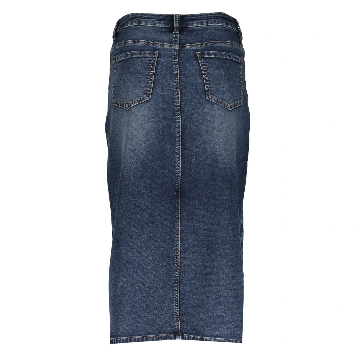 Rokken*Geisha Fashion Geisha Dames Spijkerrok Met Split En Ceintuur 46510-10 mid blue denim