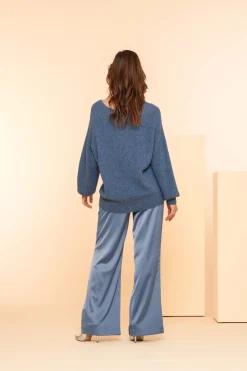 Truien & Vesten*Geisha Fashion Geisha Dames Stijlvolle Trui 44584-70 blue