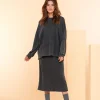 Truien & Vesten*Geisha Fashion Geisha Dames Sweat Boxy Trui 43500-10 anthracite