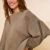Truien & Vesten*Geisha Fashion Geisha Dames Sweat Boxy Trui 43500-10 sand