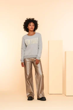 Truien & Vesten*Geisha Fashion Geisha Dames Sweater New York 42609-41 grey melange