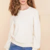 Truien & Vesten*Geisha Fashion Geisha Dames Sweatshirt Met Plooien 42600-41 off-white