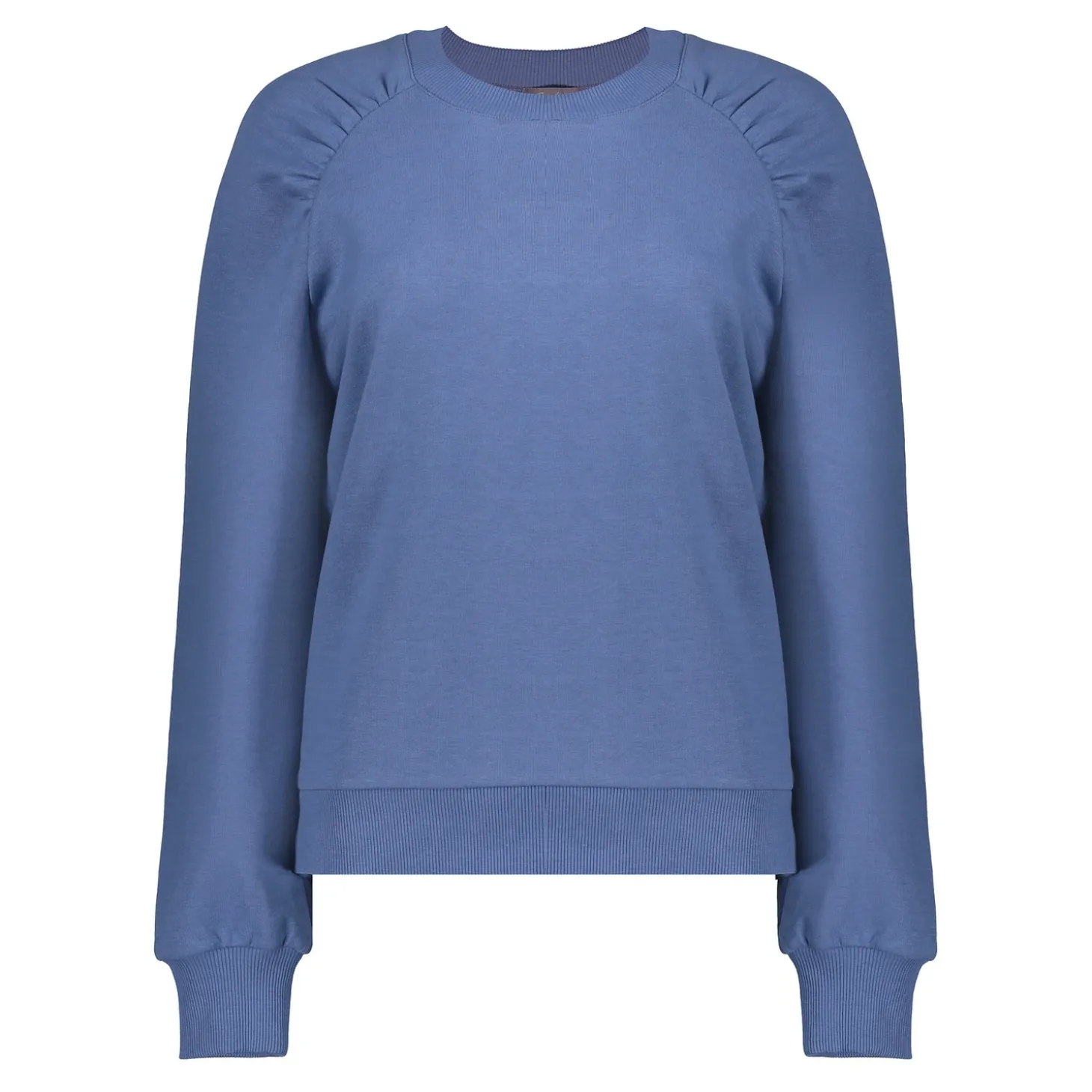 Truien & Vesten*Geisha Fashion Geisha Dames Sweatshirt Met Plooien 42600-41 blue