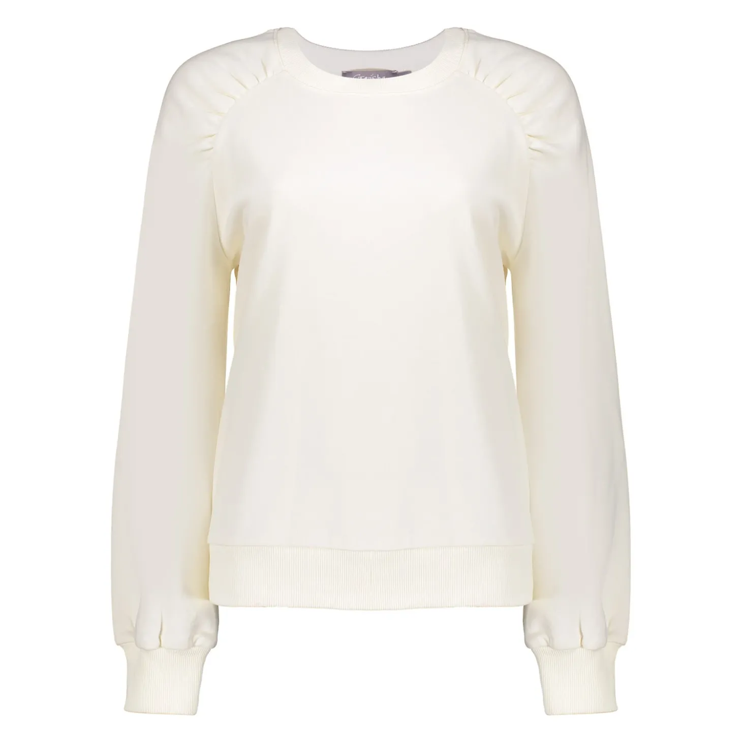 Truien & Vesten*Geisha Fashion Geisha Dames Sweatshirt Met Plooien 42600-41 off-white