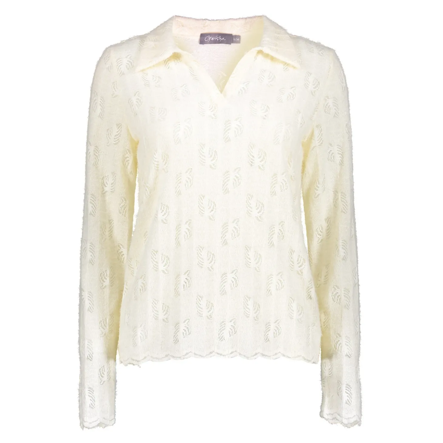 Tops & T-shirts*Geisha Fashion Geisha Dames Top Met Ajourdetails 44610-26 off-white