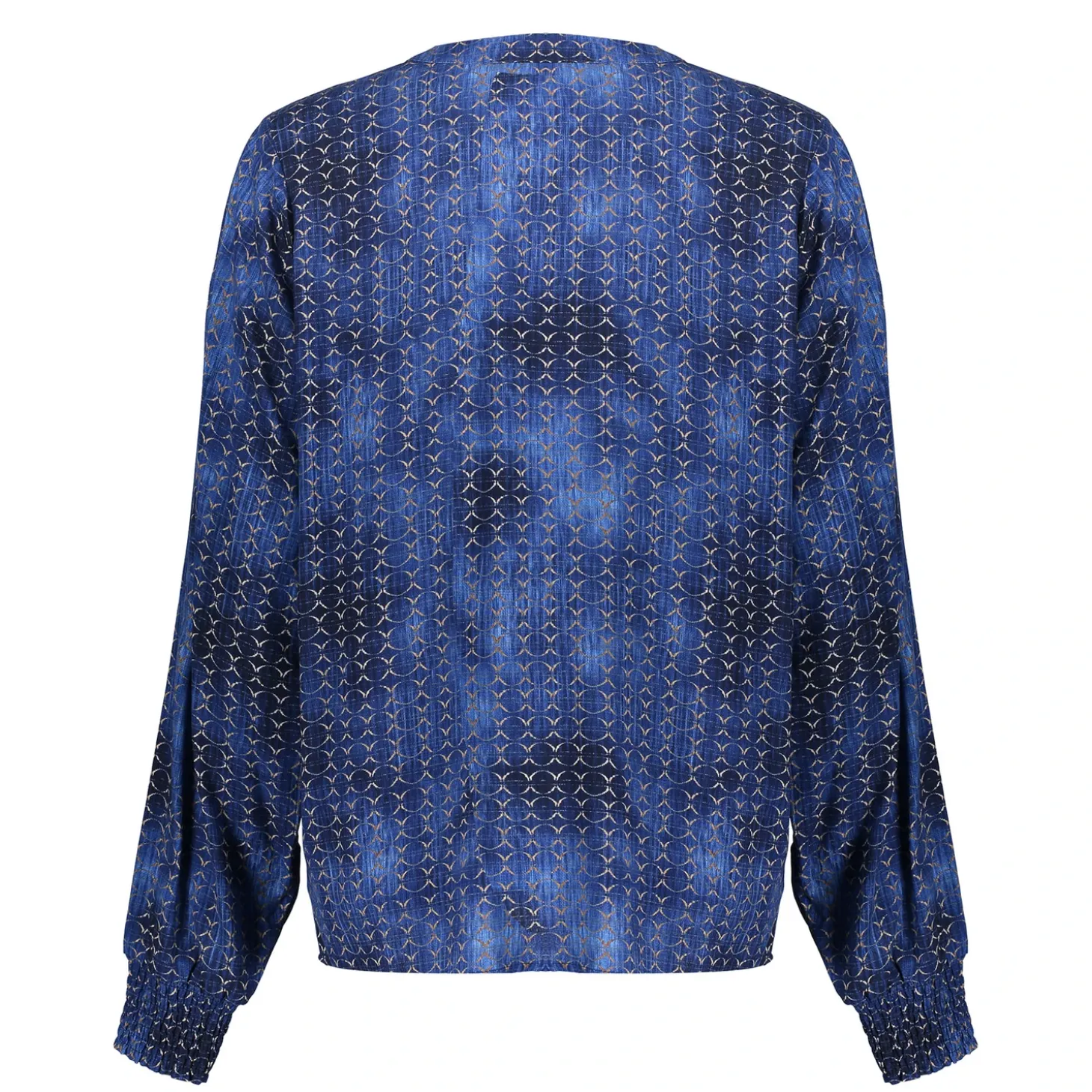 Tops & T-shirts*Geisha Fashion Geisha Dames Top Met Allover Print 43681-20 blue