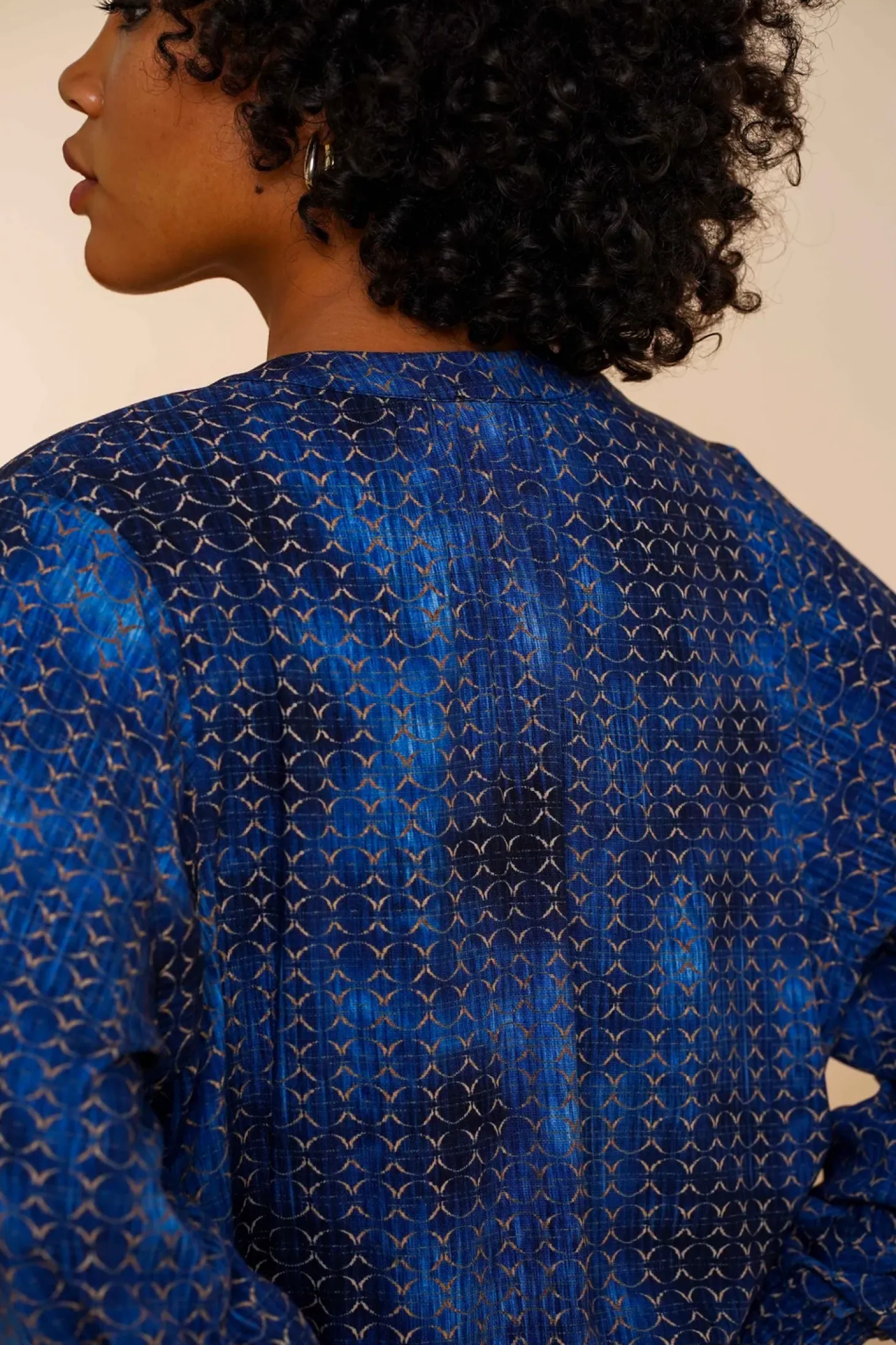 Tops & T-shirts*Geisha Fashion Geisha Dames Top Met Allover Print 43681-20 blue