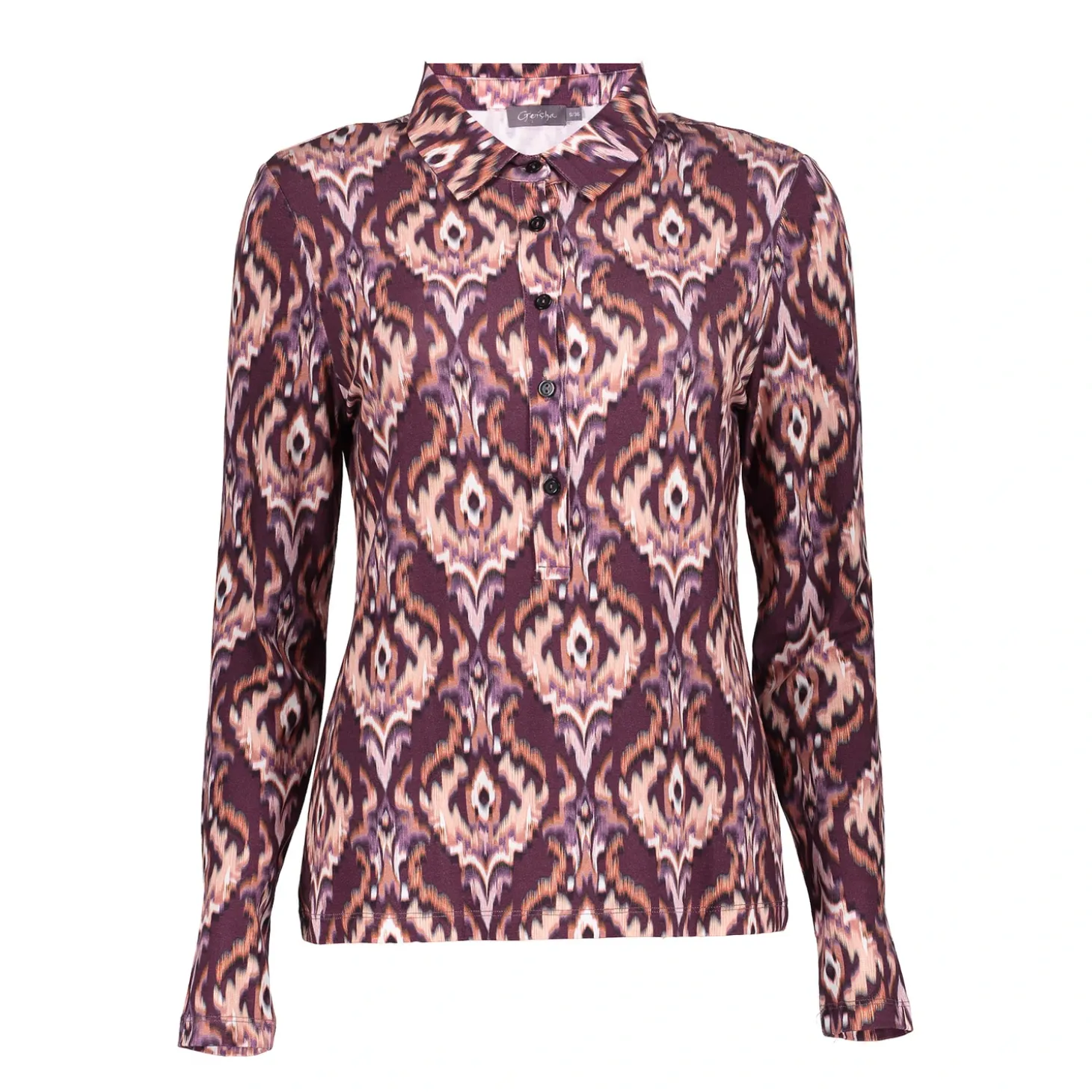 Tops & T-shirts*Geisha Fashion Geisha Dames Top Met Ikat Print 42542-60 mauve