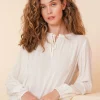 Tops & T-shirts*Geisha Fashion Geisha Dames Top Met Lurex 43635-26 off-white