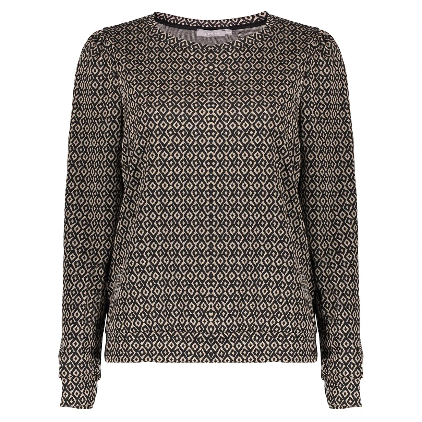 Tops & T-shirts*Geisha Fashion Geisha Dames Top Met Minimal Print 42525-70 zwart