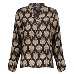 Tops & T-shirts*Geisha Fashion Geisha Dames Top Met Print 43561-70 zwart