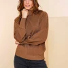 Truien & Vesten*Geisha Fashion Geisha Dames Trui Met Lurex 44567-14 sand