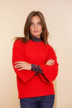 Truien & Vesten*Geisha Fashion Geisha Dames Trui Met Ronde Halslijn 44561-14 rood