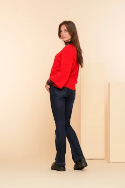 Truien & Vesten*Geisha Fashion Geisha Dames Trui Met Ronde Halslijn 44561-14 rood