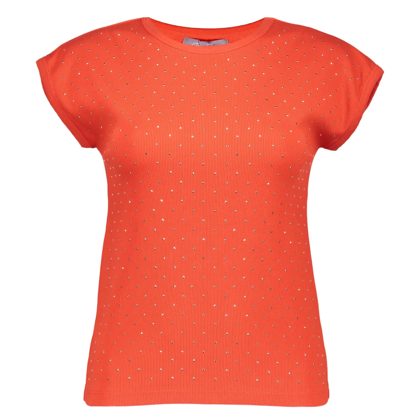 Tops & T-shirts*Geisha Fashion Geisha Dames T-shirt Met Studs 42607-41 rood