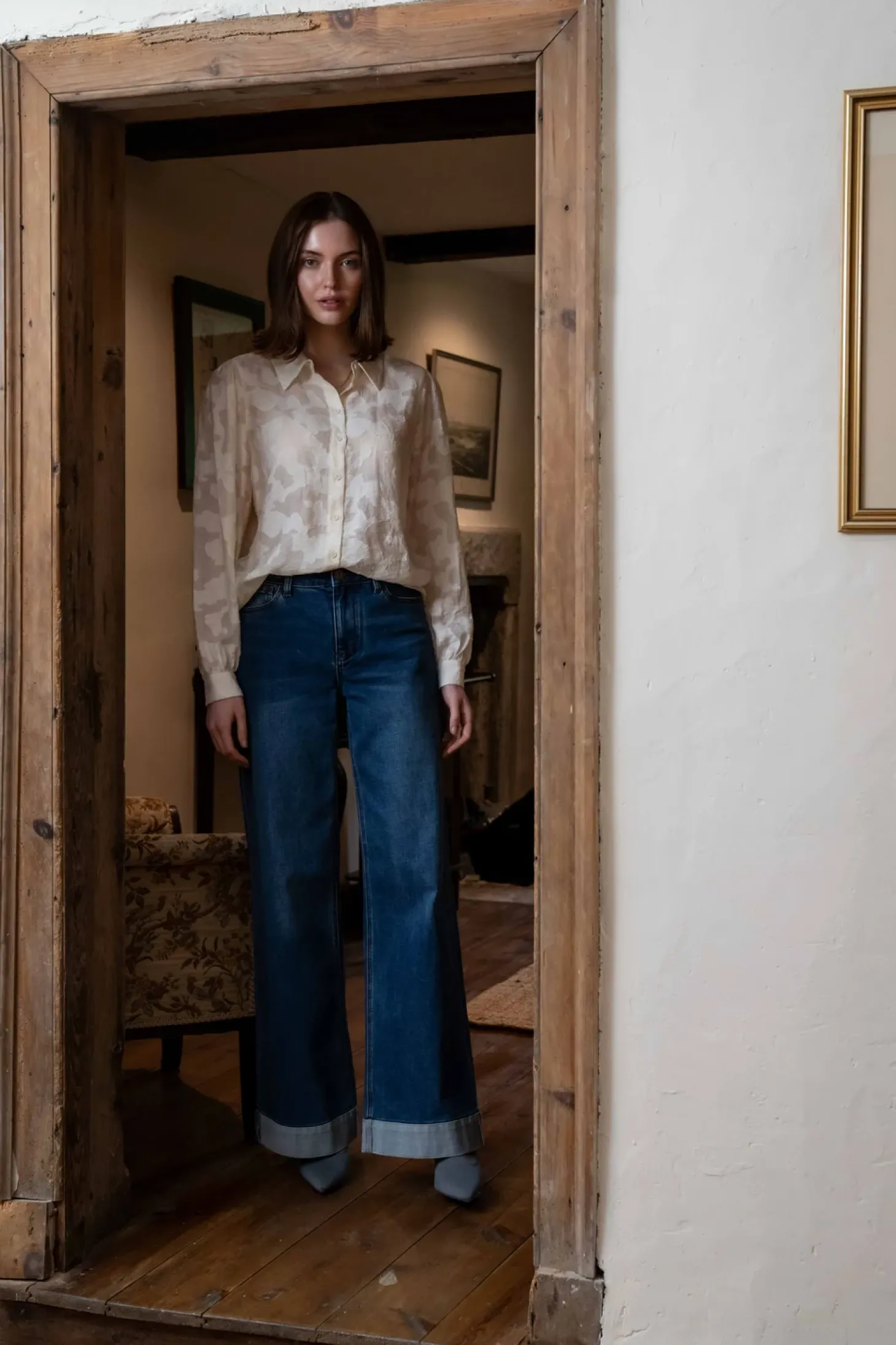 Broeken | Denim*Geisha Fashion Geisha Dames Vintage Flare Jeans 41517-10 blue denim stonewash