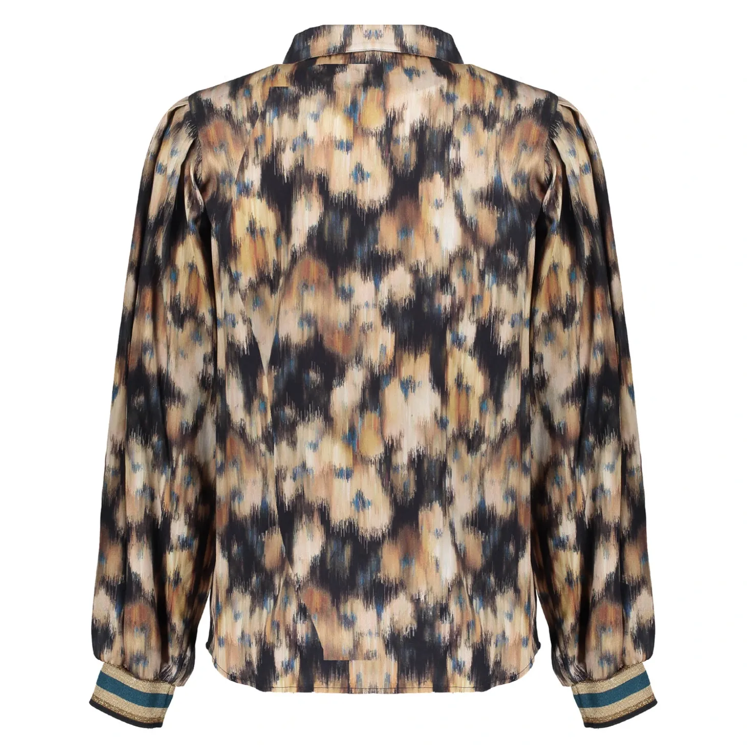 Blouses*Geisha Fashion Geisha Dames Zijdezachte Blouse Met Print 43672-20 sand