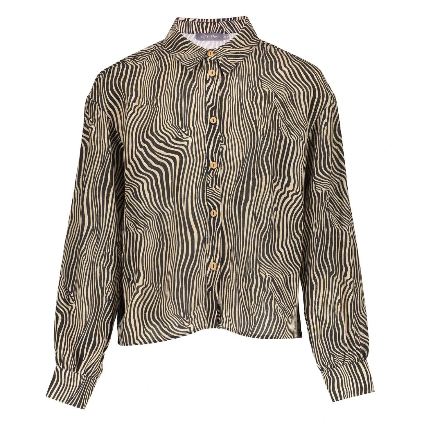 Blouses | Tops & T-shirts*Geisha Fashion Geisha Girls Blousje Met Zebraprint En Lurex 43692K-20 off-white