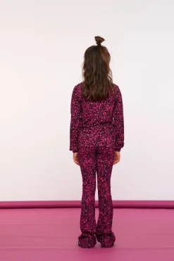Broeken*Geisha Fashion Geisha Girls Broek Met Panterprint 41580K-60 zwart