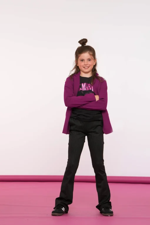 Broeken*Geisha Fashion Geisha Girls Broek Met Pinstripe 41669K-20 zwart