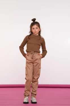 Broeken*Geisha Fashion Geisha Girls Cargo Broek Met Ceintuur 41518K-10 sand