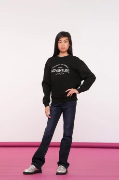 Truien & Vesten*Geisha Fashion Geisha Girls Comfy Sweater Met Tekst 42633K-24 zwart