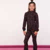 Broeken*Geisha Fashion Geisha Girls Flare Broek Met Bloemenprint 41579K-60 navy