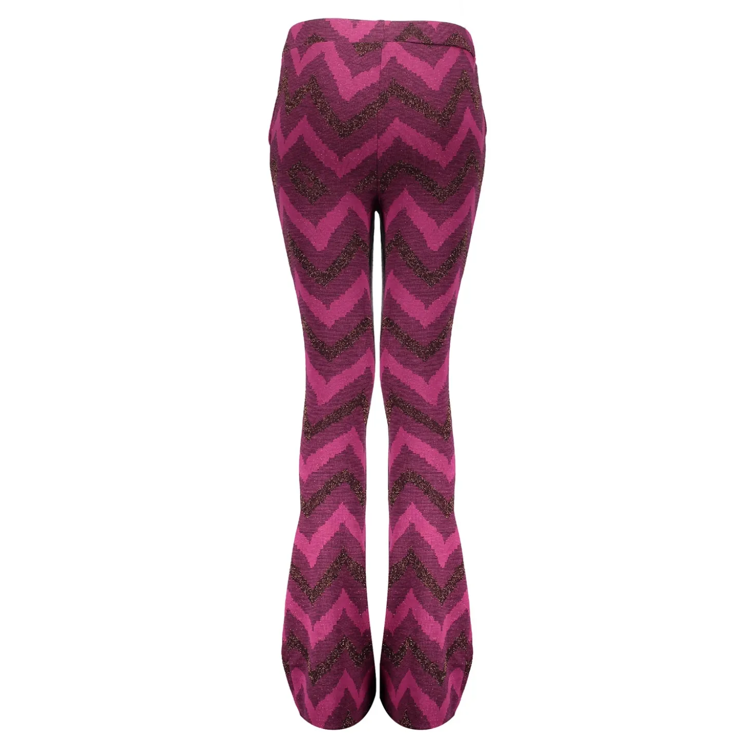 Broeken*Geisha Fashion Geisha Girls Flare Broek Met Zigzag Print 41668K-20 fuchsia