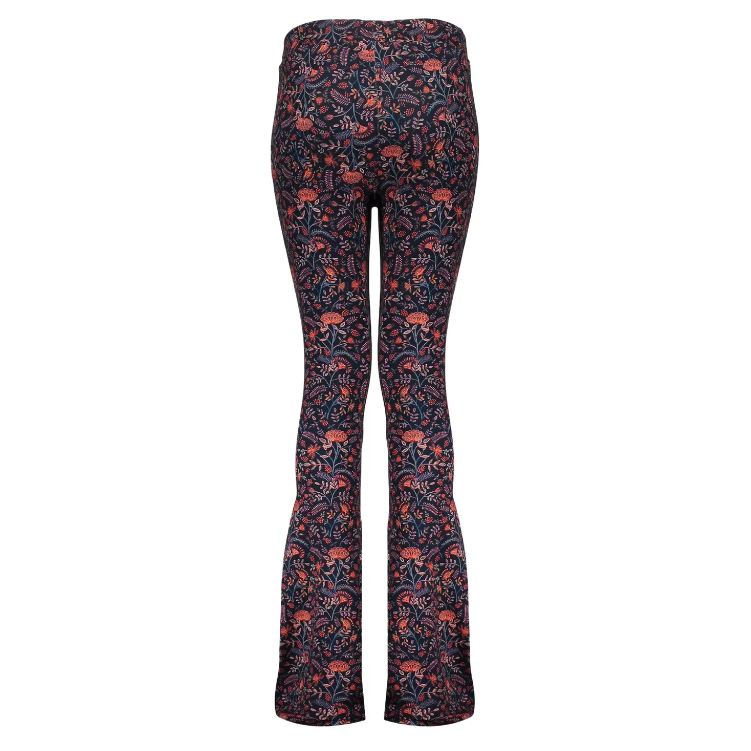 Broeken*Geisha Fashion Geisha Girls Flare Broek Met Bloemenprint 41579K-60 navy