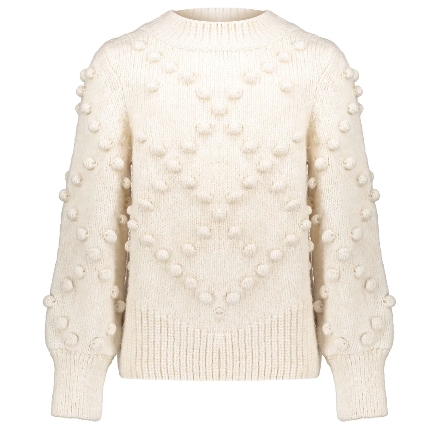 Truien & Vesten*Geisha Fashion Geisha Girls Gebreide Trui Met Pompons 44554K-23 off-white