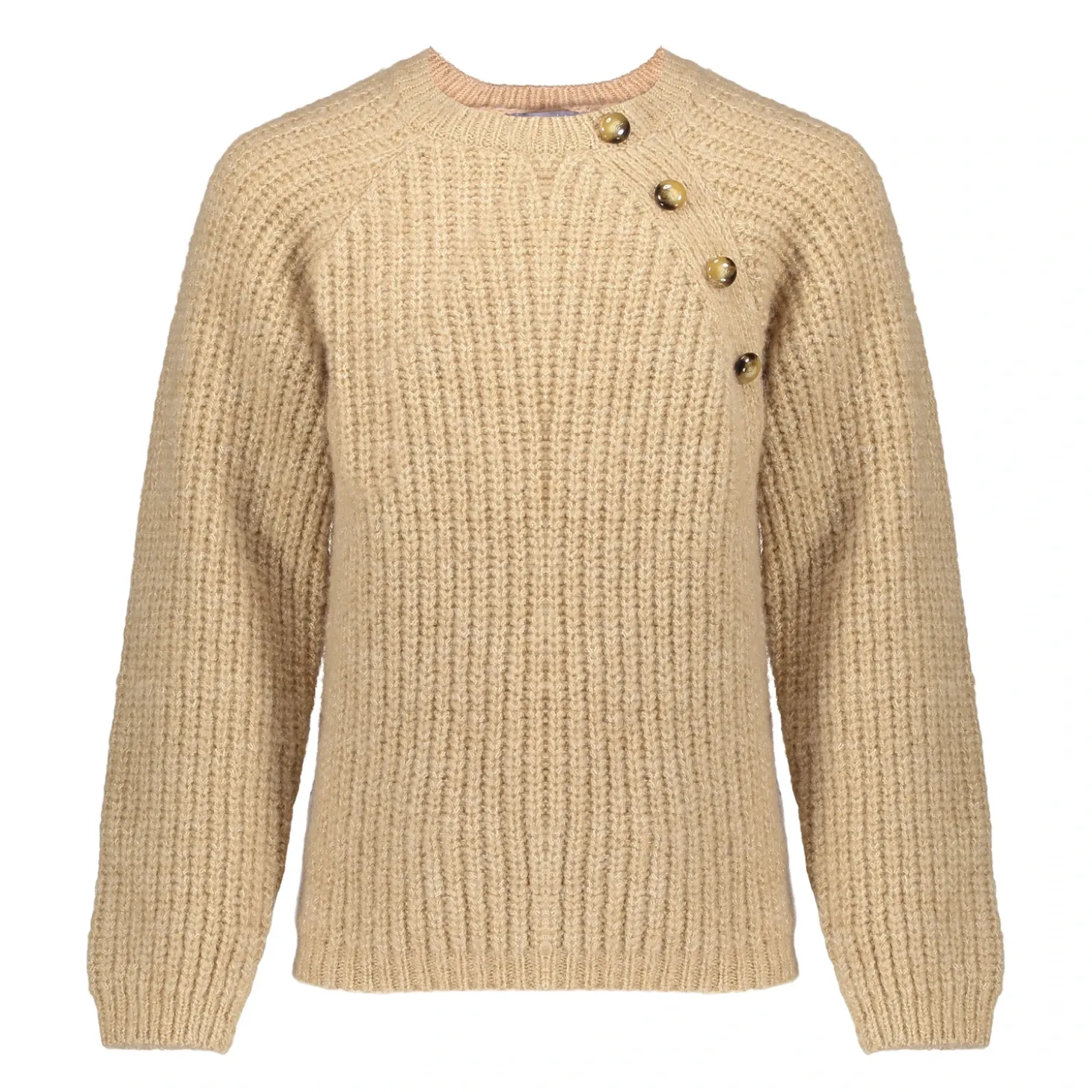 Truien & Vesten*Geisha Fashion Geisha Girls Gebreide Trui Met Knoopjes 44590K-43 sand