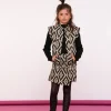 Truien & Vesten*Geisha Fashion Geisha Girls Gilet Met Ikat Print 45585K-21 zwart