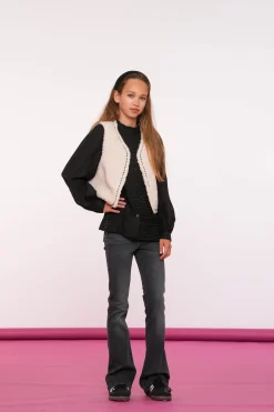Broeken | Denim*Geisha Fashion Geisha Girls High Rise Flare Jeans 41601K-50 BELLE black denim
