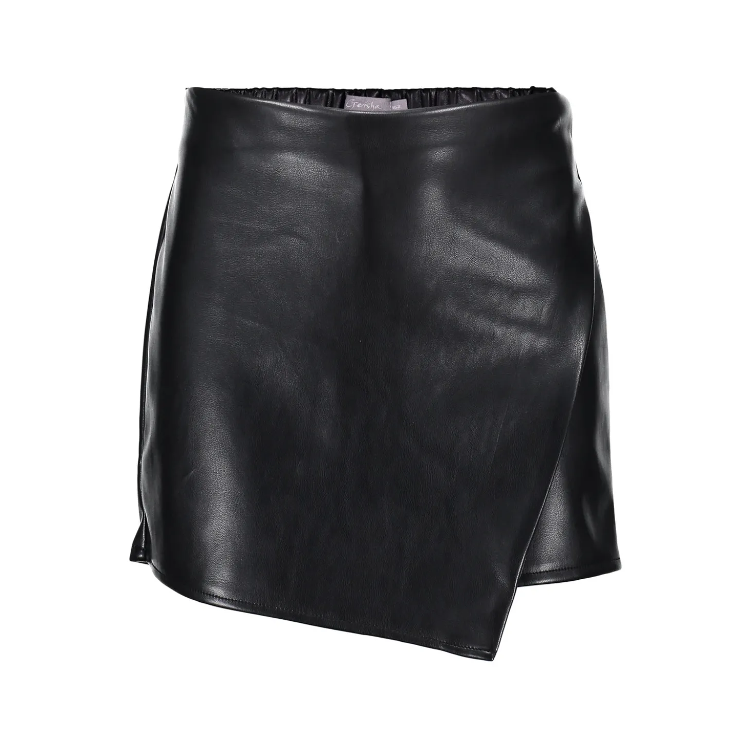 Rokken*Geisha Fashion Geisha Girls Leren Pu Skort Met Overslag 46542K-19 zwart