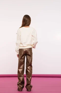 Broeken | Denim*Geisha Fashion Geisha Girls Metallic Jeans 41500K-10 copper