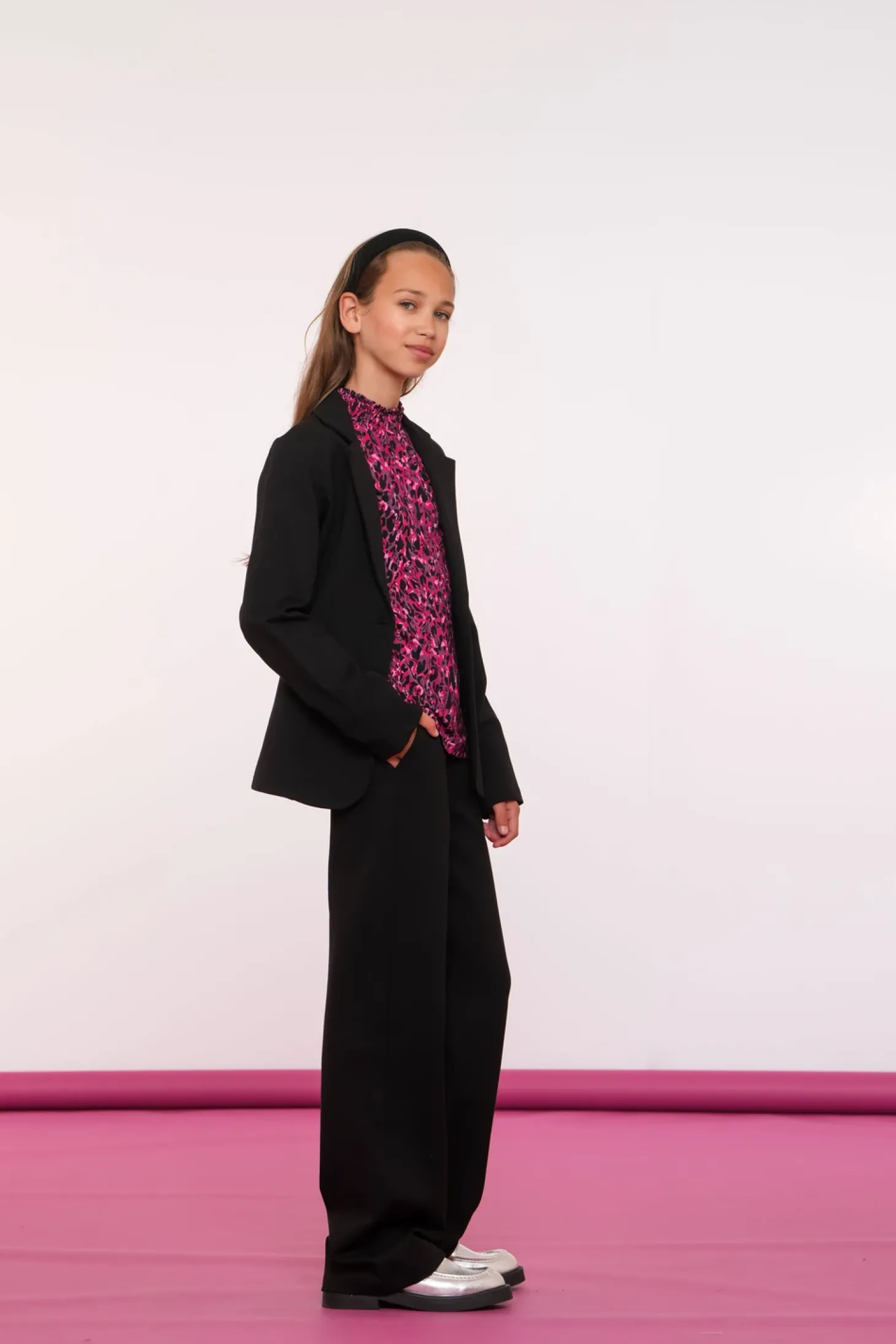Broeken*Geisha Fashion Geisha Girls Pantalon Straight Fit 41578K-60 zwart