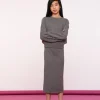 Rokken*Geisha Fashion Geisha Girls Ribgebreide Midi Rok 46524K-10 grey melange